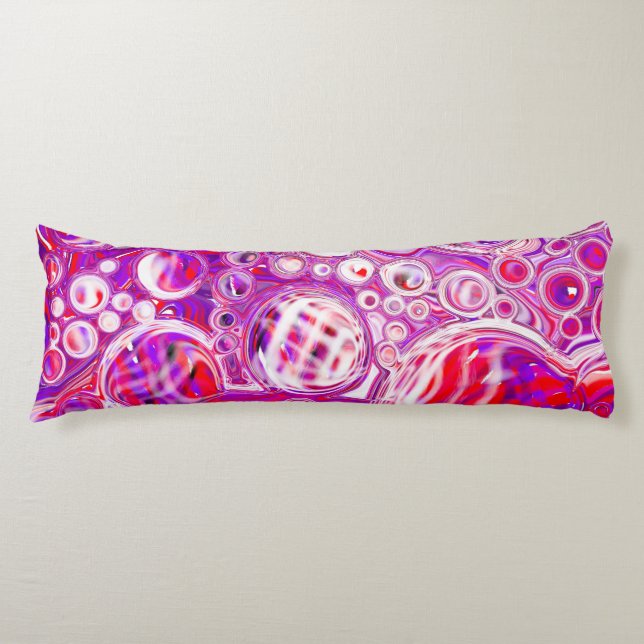 Red and Purple Fluid Art   Body Pillow (Front)