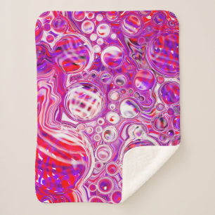 Red and Purple Fluid Art Sherpa Blanket