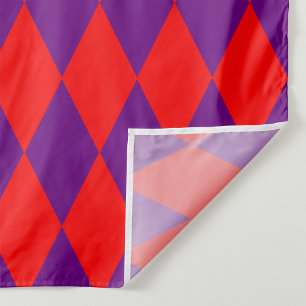 Red and Purple Harlequin Checkered Design  Fabric