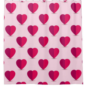 Red and Purple Hearts on a Pink Background