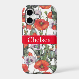 Red and Purple Poppies Pattern Personalized