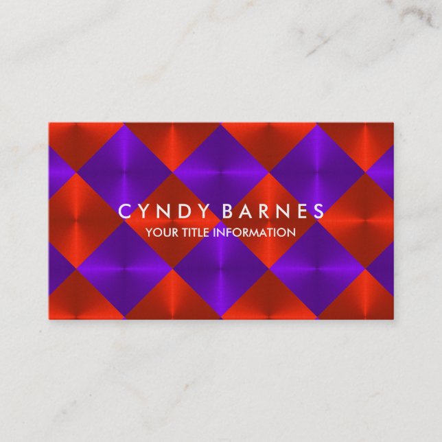 Red and Purple Tiles Business Card (Front)