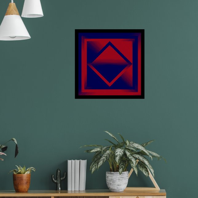 Red and Purple Waves   Poster (Living Room 1)
