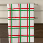 Red and Red Plaid Pattern Kitchen Towel<br><div class="desc">Red and green plaid pattern for the festive Christmas holiday season</div>