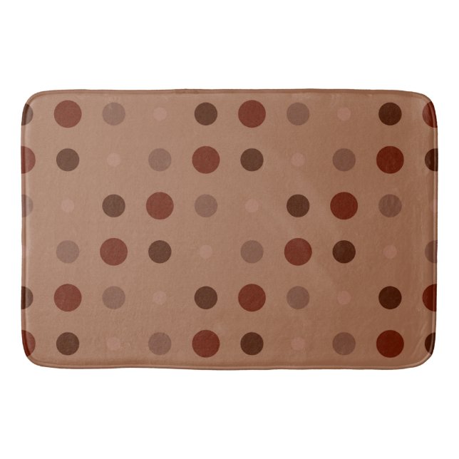 Red and Rust dots Bath Mat (Front)