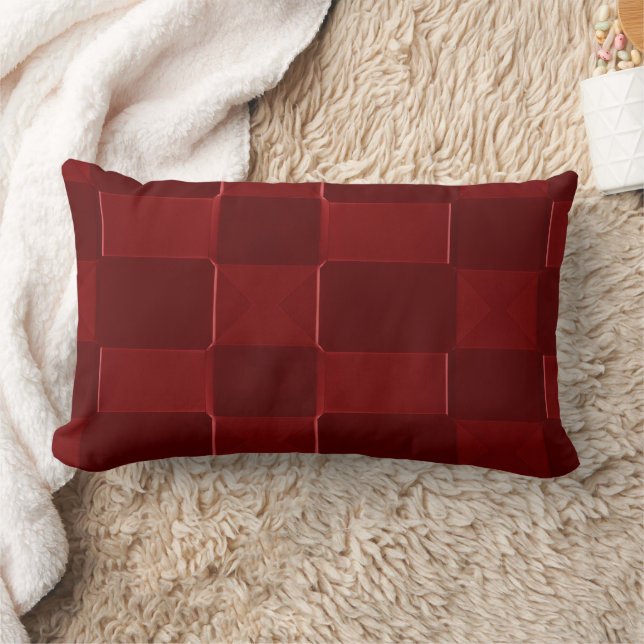 Red and Shades of Red Lumbar Pillow (Blanket)