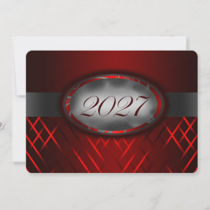 Red and Silver Class of 2027 Invitations