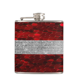 Red and Silver Elegant Purse Vinyl Wrapped Flask