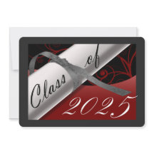 Red and Silver Graduation Announcement