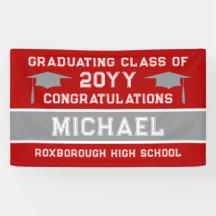 Red and Silver Grey School Colours Graduation