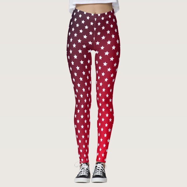 Red and Stars Leggings (Front)