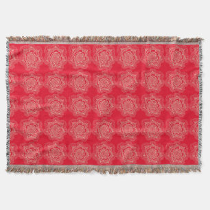 Red and Tan Mandala Pattern Blanket