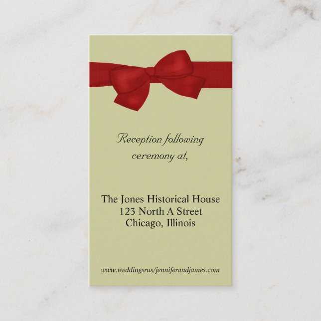 Red and Tan Wedding enclosure cards (Front)
