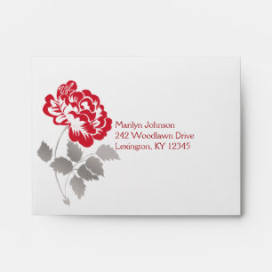 Red and Taupe Grey A2 Envelope for Reply Card