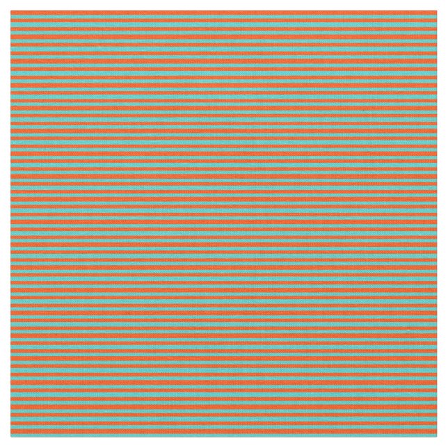 Red and Turquoise Lines Pattern Fabric (Close Up)
