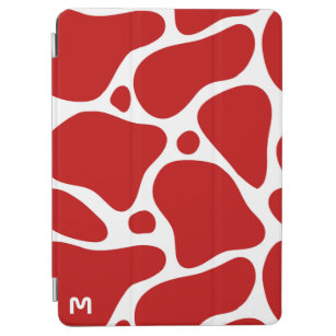 Red and white abstract giraffe pattern iPad Air Cover