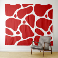 Red and white abstract giraffe pattern