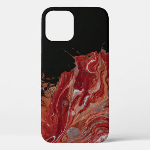Red and white abstract painting iPhone 12 case