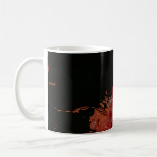 Red and white abstract painting coffee mug