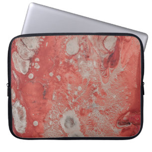 Red and white abstract painting laptop sleeve
