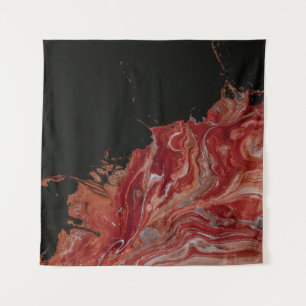 Red and white abstract painting tapestry