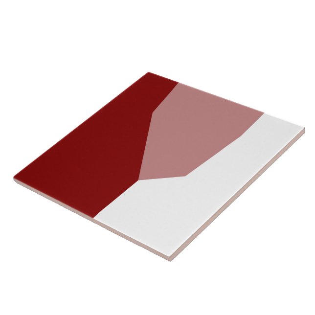 Red and White Abstract Tile (Side)