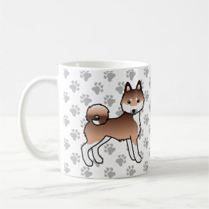 Red And White Alaskan Klee Kai Cute Dog & Paws Coffee Mug