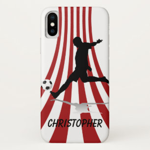 Red and White arcs Soccer player design Case-Mate iPhone Case