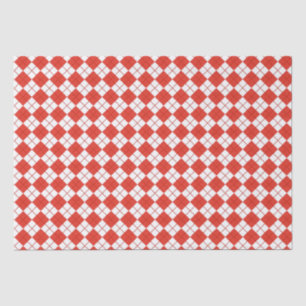 Red And White Argyle Tissue Paper