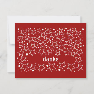 Red and White Austrian Thank You Card
