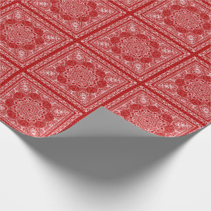 red and white bandana pattern wrapping paper