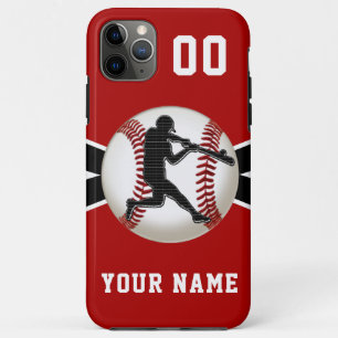 Red and White Baseball iPhone Cases, Newest to Old iPhone 11 Pro Max Case