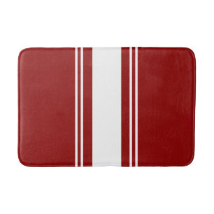 Red and White Bath Mat