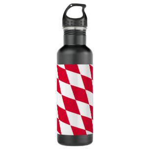 Red and White Bavaria Diamond Flag Pattern 710 Ml Water Bottle