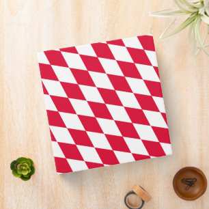 Red and White Bavaria Diamond Flag Pattern Binder