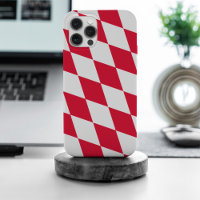 Red and White Bavaria Diamond Flag Pattern
