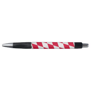 Red and White Bavaria Diamond Flag Pattern Pen