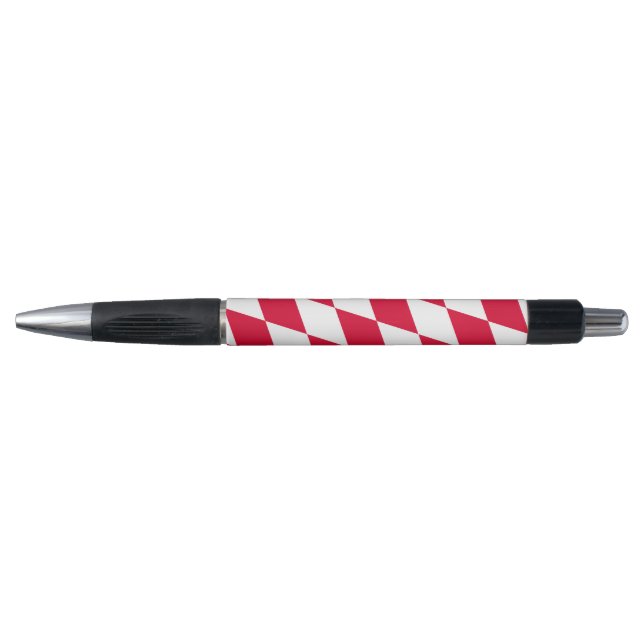 Red and White Bavaria Diamond Flag Pattern Pen (Front)