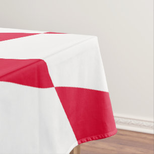 Red and White Bavaria Diamond Flag Pattern Tablecloth
