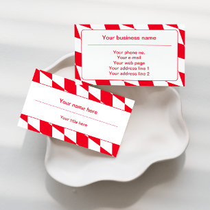 Red and White Bavarian Diamond Flag Pattern Business Card