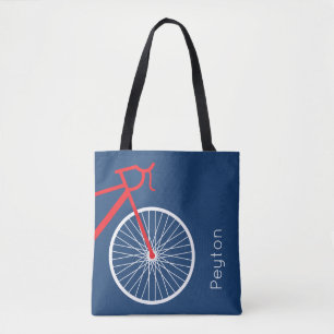 Red and White Bicycle Tote Bag