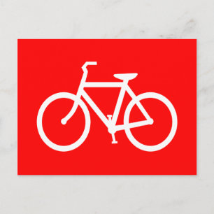 Red and White Bike Postcard