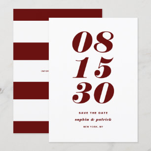 Red and White Bold Italic Typography Modern Save The Date