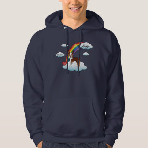 Red And White Boston Terrier Rainbow Memorial Hoodie