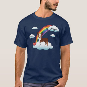 Red And White Boston Terrier Rainbow Memorial T-Sh T-Shirt