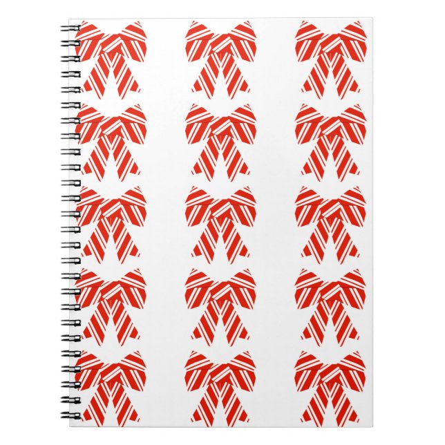Red and White Bow Spiral Notebook (Front)