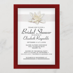 Red and White Bridal Shower Invitations