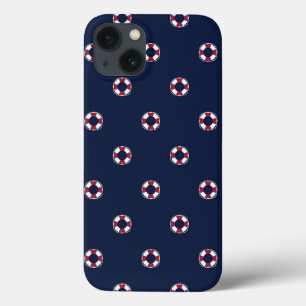 Red And White Buoy Pattern iPhone 13 Case