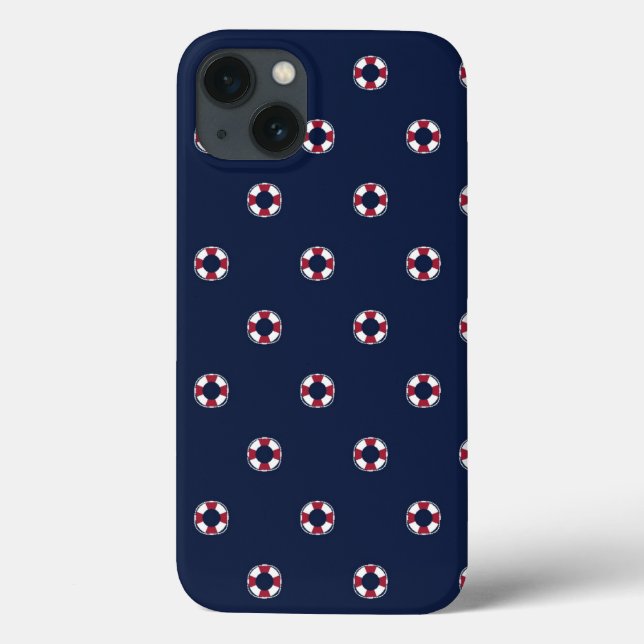 Red And White Buoy Pattern Case-Mate iPhone Case (Back)