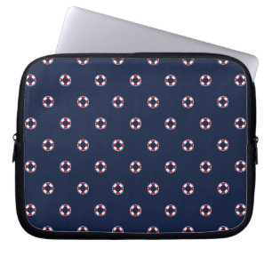 Red And White Buoy Pattern Laptop Sleeve